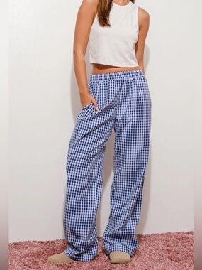 Gingham Wide Pants